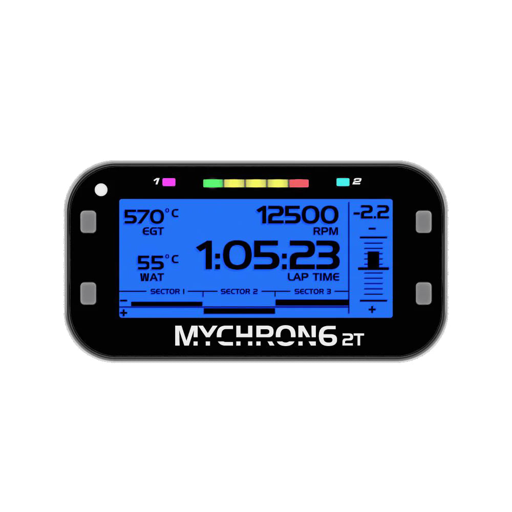 AIM Mychron 6 2T Kart Gauge, Two Temp Sensors