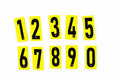 Black Go Kart Race Number Sticker, Yellow Background